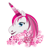 Pinkes Einhorn mit Blütenkrone