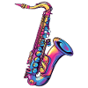 Neon-Saxophon Farbspektrum