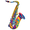 Neon-Saxophon Pop Art