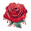 Blutrote Rose Tattoo Stil