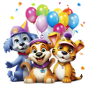 Balloon Friends Dog Trio