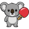 Cute Koala Cartoon Table Tennis Australia Sports