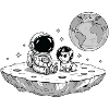 Astronaute Chien Bouledogue Espace