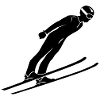 Skier silhouette in jump
