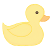 Yellow rubber duck cartoon style