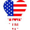 Red Blue American Flag Heart