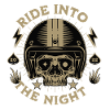 Ride Into the Night Skull Helmet