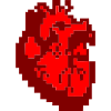 Anatomisches Herz Pixel Rot