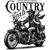 Cowboy-Biker auf Oldtimer-Motorrad