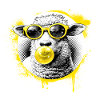 Lamm mit Gelber Brille Pop-Art