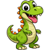 Cheerful dinosaur with spikes