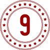 Red Star Ring with Number 9
