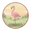 Yoga-Flamingo-Vogel macht Baumpose