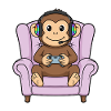 Gamer Affe spielt Videospielkunst
