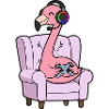 Gamer Flamingo Bird Playing Video Games