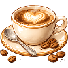 Coffee illustration with heart