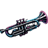 Modern Neon Trumpet Musician Design