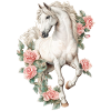 Pferd mit Rosen