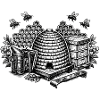 Classic beekeeping with beehive motif