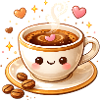 Cute Coffee Mug with Face Illustration