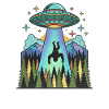 Bigfoot Alien Abduction Sasquatch UFO Spaceship