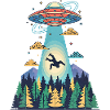Vaisseau OVNI Sasquatch d’abduction extraterrestre Bigfoot