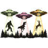 Bigfoot Alien Abduction Sasquatch UFO Spaceship