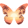 Sunset butterfly on the beach