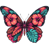 Tropical flower butterfly magic