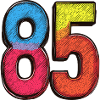 85 Zahl Bunt