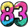 83 Zahl Bunt