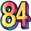 84 Zahl Bunt