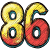 86 Zahl Bunt