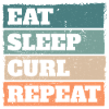 Eat Sleep Curl Repeat Retro Vintage Sport Look