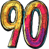 90 Zahl Bunt