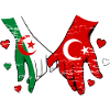 Algeria Turkey Flag Hand Holding Used