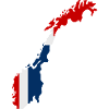 Map of Norway with flag