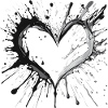 Ink Heart Splatter
