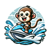 Affe auf Jetski Abenteuer