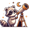 Cuddly raccoon stargazer