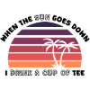 Sonnenuntergangs-Palmen Retro Tee - Design