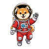 Red Space Astronaut Shiba Inu Dog