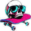 Skull Skateboard - 1990