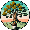 Arbre de vie rétro avec gland
