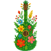 Floral Guitar Aquarell Bloom