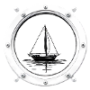 Porthole Sailboat Black & White