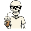 Iced Coffee Skeleton Sunglasses Coffee Junkie