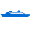 Blue Ship Silhouette Coastal Look