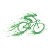 cyclist fast green bike