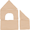 Wooden building block house construction pattern